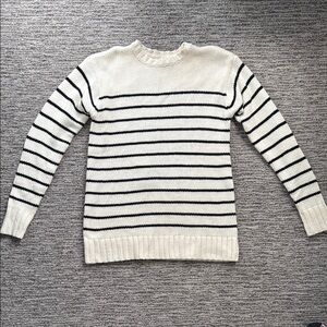 Striped Cream and Black Sweater